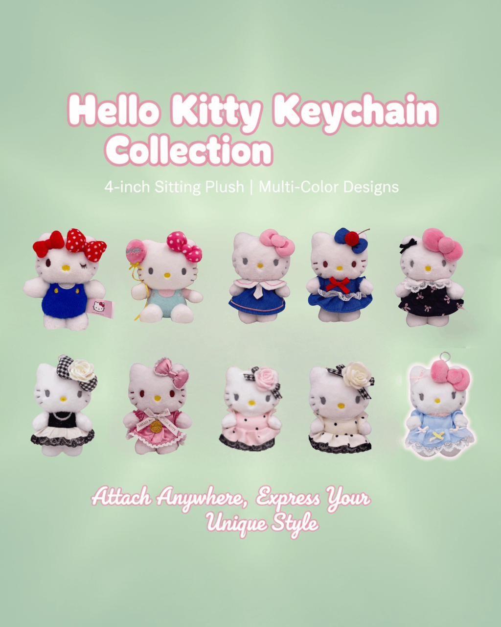 Keychain - 4-inch Sitting Hello Kitty